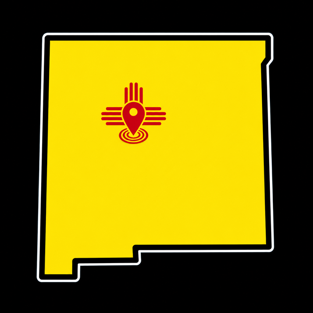 New Mexico logo with Albuquerque location marker